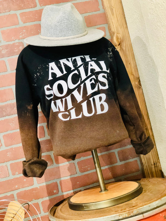 Anti Social Wives Club Bleached Sweatshirt