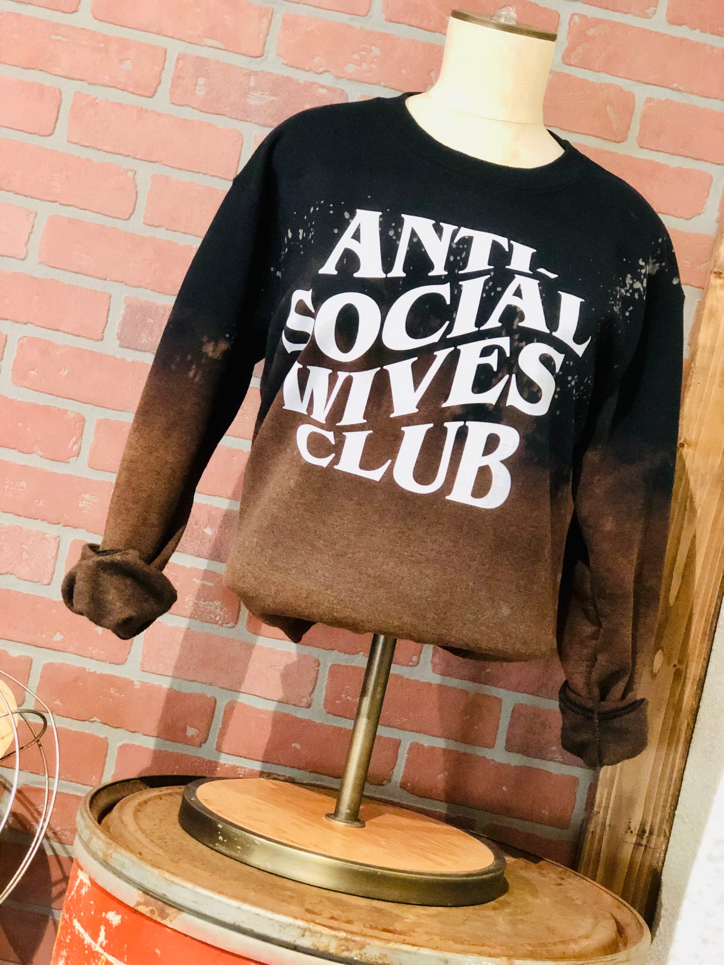 Anti Social Wives Club Bleached Sweatshirt