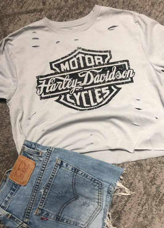 HD Cropped & Distressed Tee