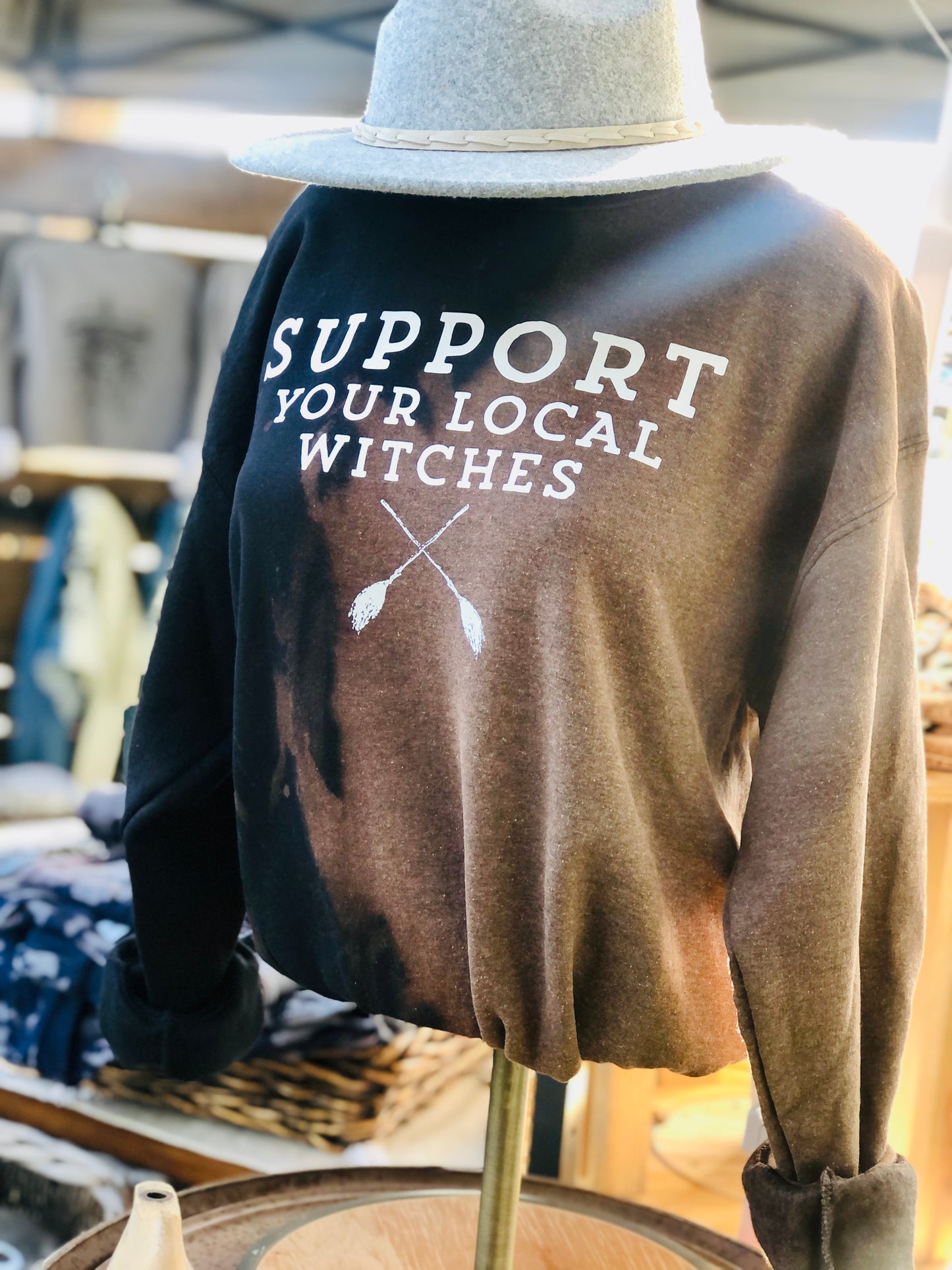 Support Your Local Witches Bleached Sweatshirt